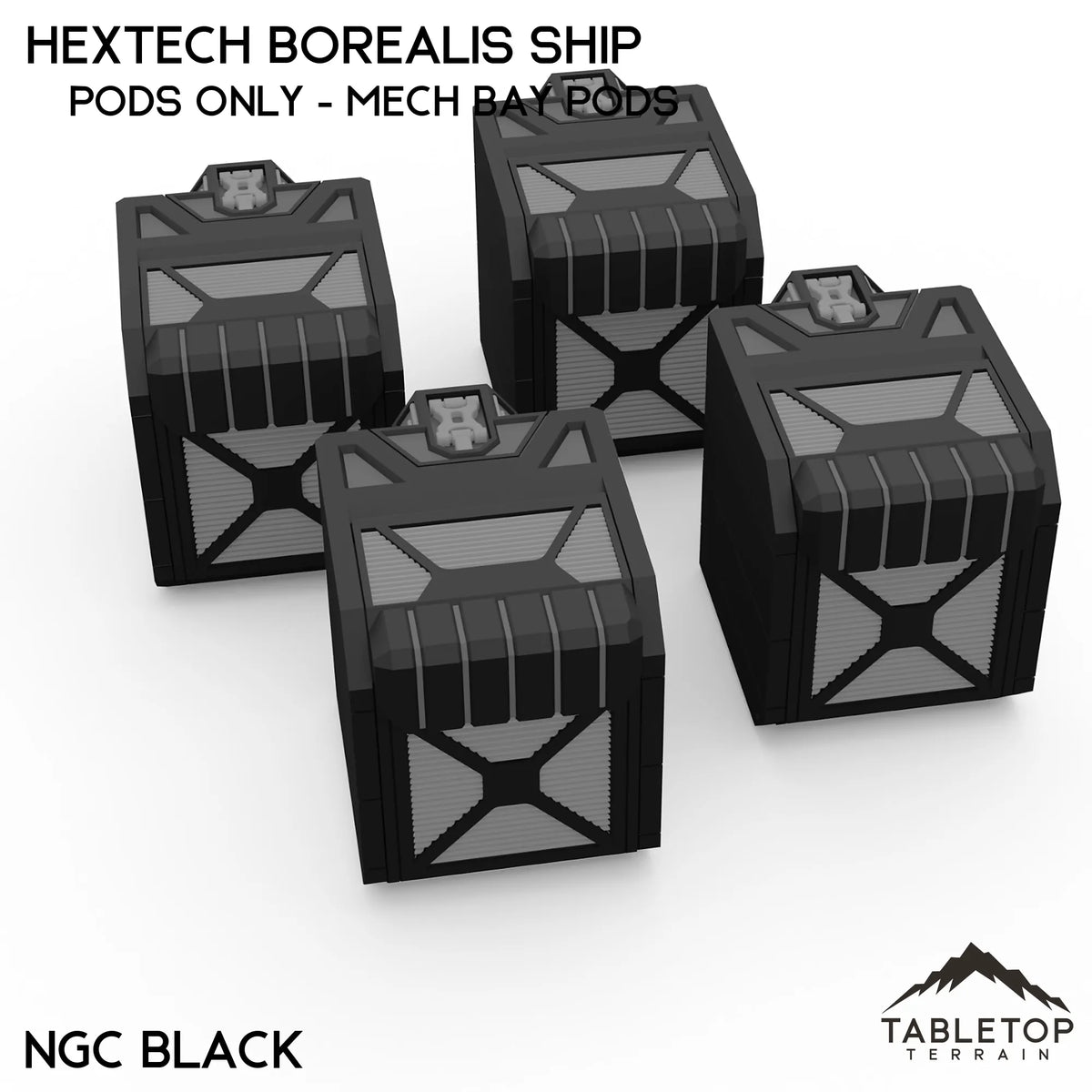 HEXTECH Borealis Ship - 6mm - Pods Only - Mech Bay Pods - NextGen Color Black