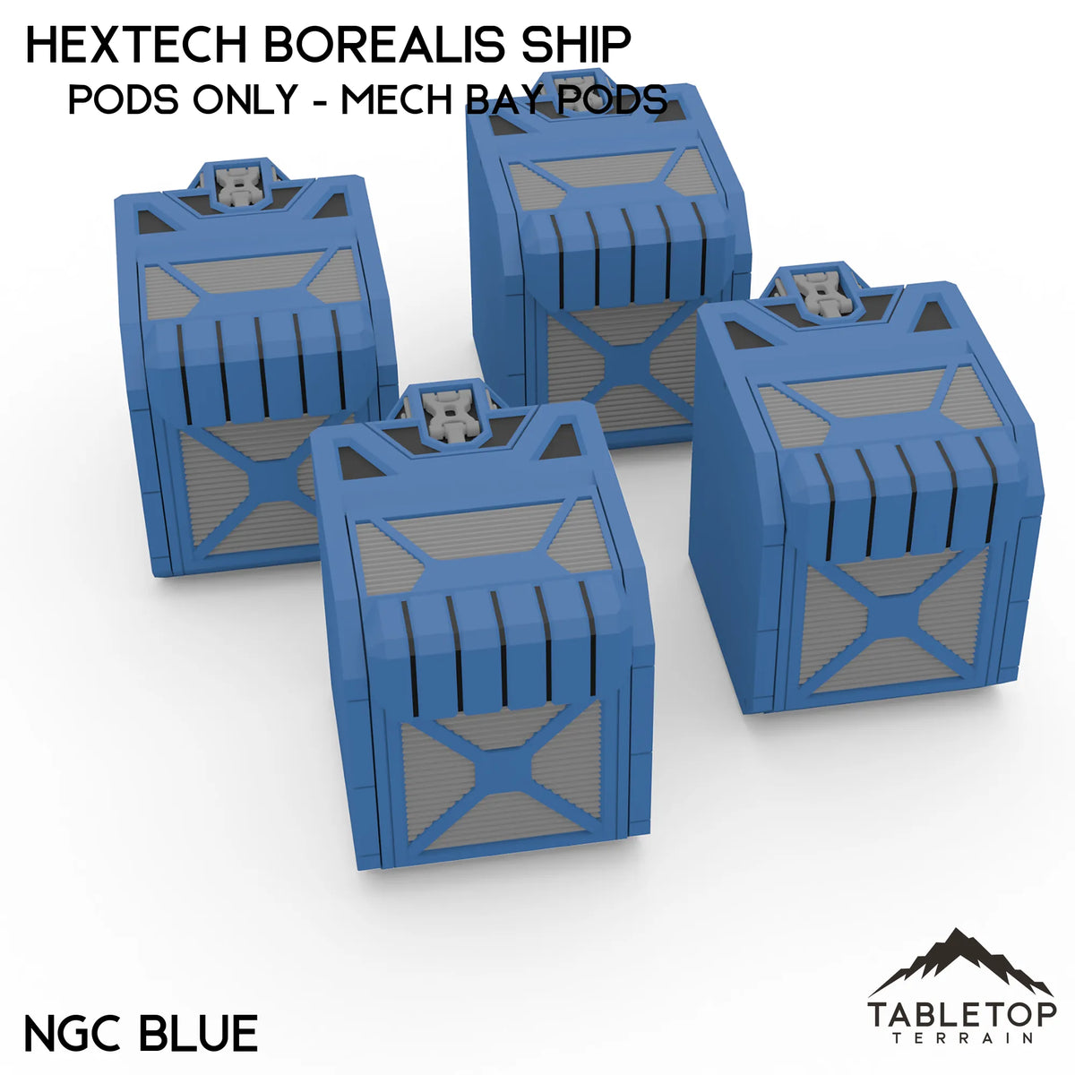 HEXTECH Borealis Ship - 6mm - Pods Only - Mech Bay Pods - NextGen Color Blue