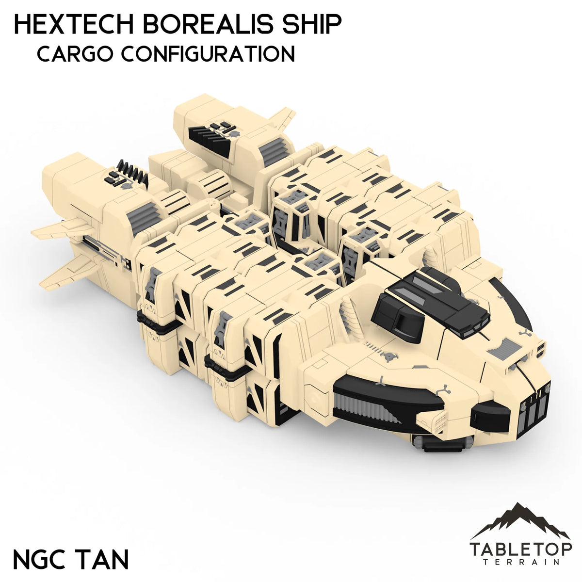 HEXTECH Borealis Ship - 6mm - Cargo Configuration - NextGen Color Tan