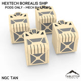 HEXTECH Borealis Ship - 6mm - Pods Only - Mech Bay Pods - NextGen Color Tan