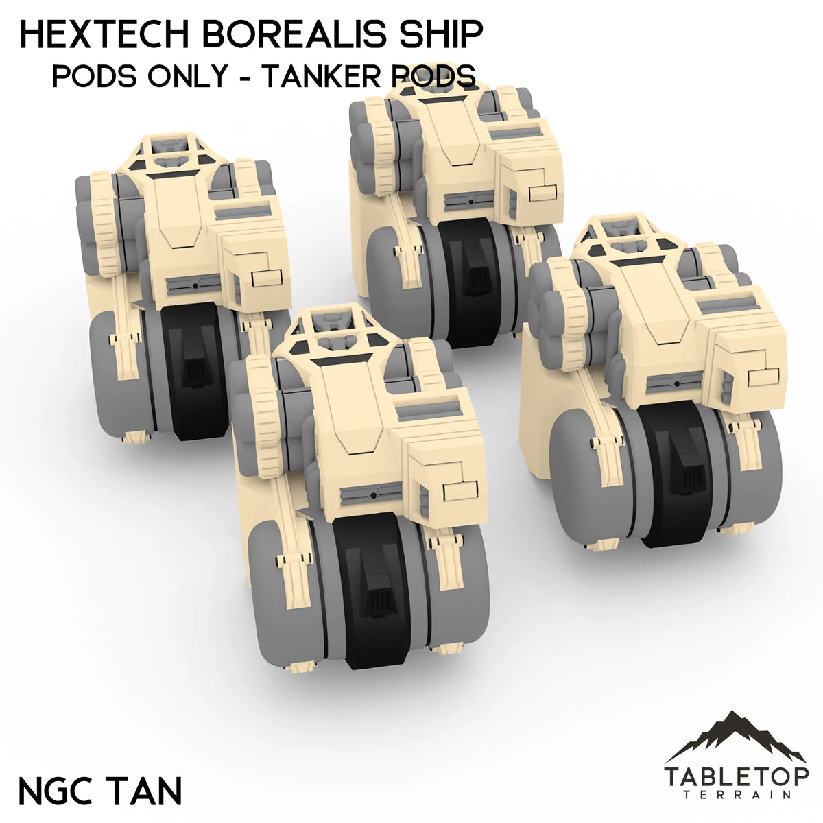 HEXTECH Borealis Ship - 6mm - Pods Only - Tanker Pods - NextGen Color Tan