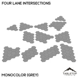 HEXTECH Four Lane Intersections Bundle - Monocolor (Grey)