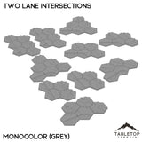 HEXTECH Two Lane Intersections Bundle - Monocolor (Grey)