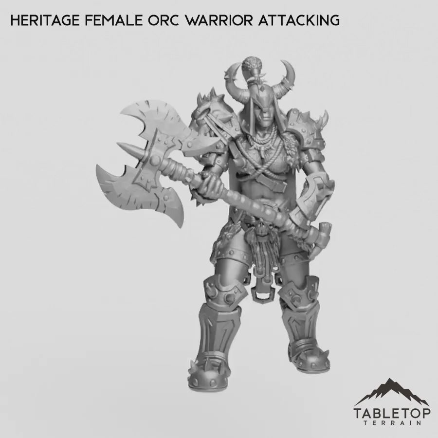 Heritage Female Orc Warrior Attacking