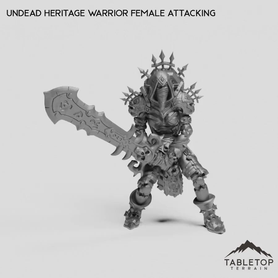 Undead Heritage Warrior Female Attacking