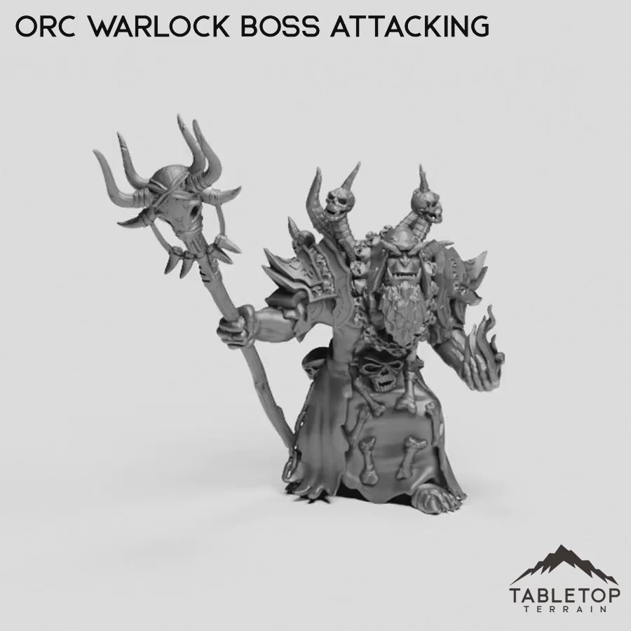 Orc Warlock Boss Attacking