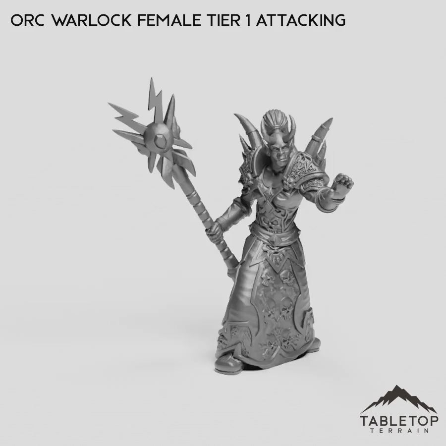Orc Warlock Female Tier 1 Attacking