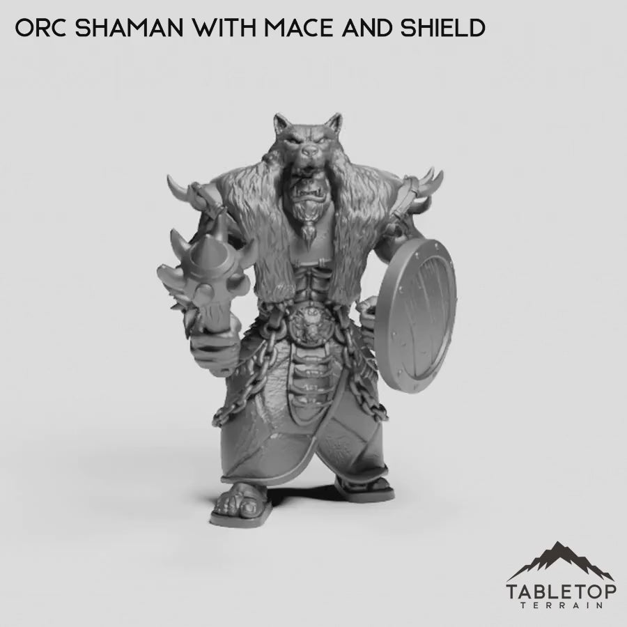 Orc Shaman with Mace and Shield