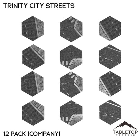Tabletop Terrain 12 Pack (Company) Trinity City Streets - Hex - Hardcore Bases