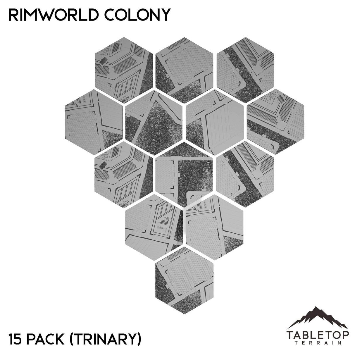 Tabletop Terrain 15 Pack (Trinary) Rimworld Colony - Hex - Hardcore Bases