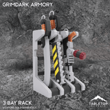 Tabletop Terrain 3 Bay Rack Grimdark Armory - Mini Weapon Props