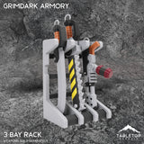 Tabletop Terrain 3 Bay Rack 🎁 Grimdark Armory - Mini Weapon Props (50% off)