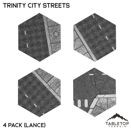 Tabletop Terrain 4 Pack (Lance) Trinity City Streets - Hex - Hardcore Bases