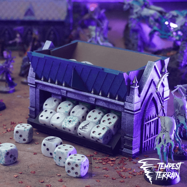 Tabletop Terrain Accessory 16mm Rapid Fire Dicebox - Gothic Mausoleum