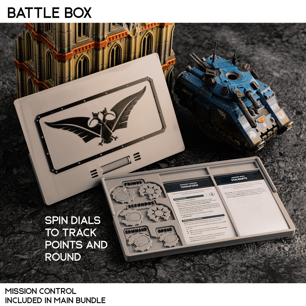 Tabletop Terrain Accessory Battle Box - 40k Compatible Component Organizer