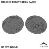 Tabletop Terrain Bases 100 mm / Single Cracked Desert Resin Bases