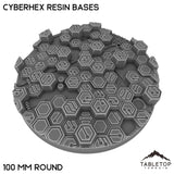Tabletop Terrain Bases 100 mm / Single Cyberhex Resin Bases