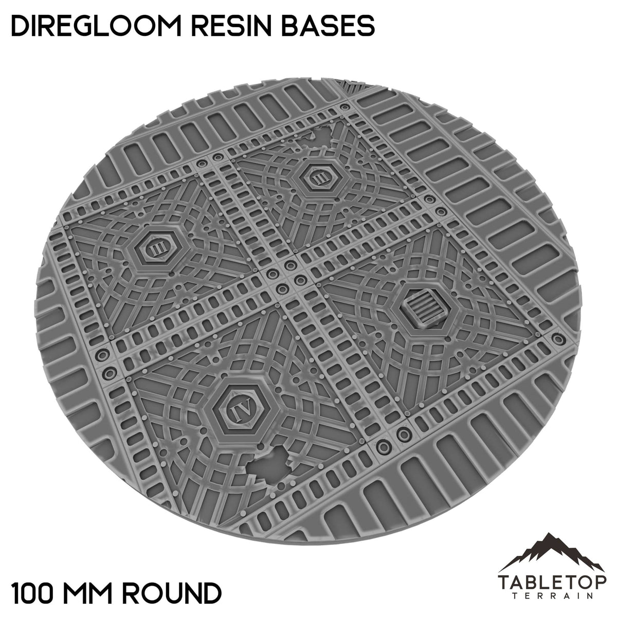 Tabletop Terrain Bases 100 mm / Single Diregloom Resin Bases