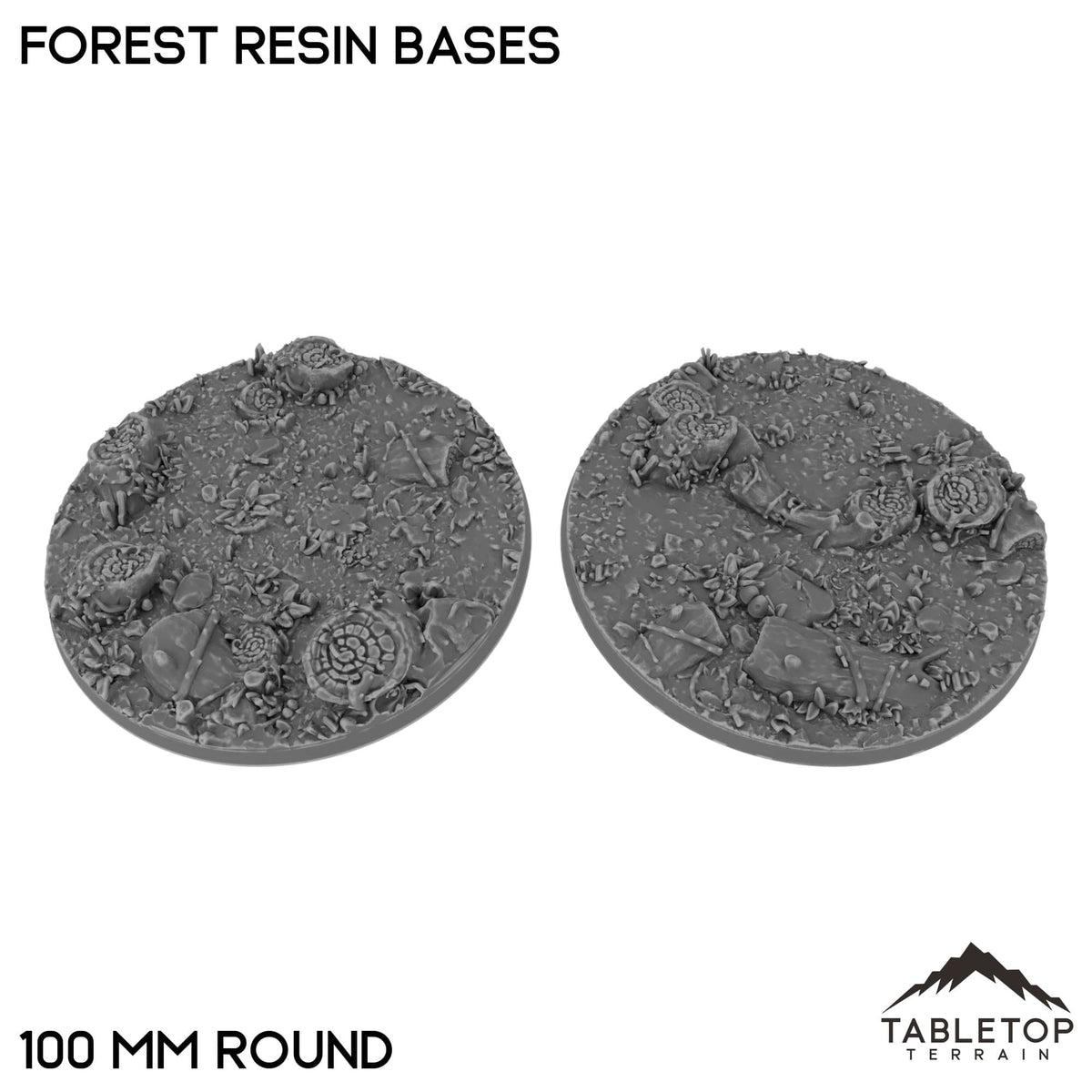 Tabletop Terrain Bases 100 mm / Single Forest Resin Bases