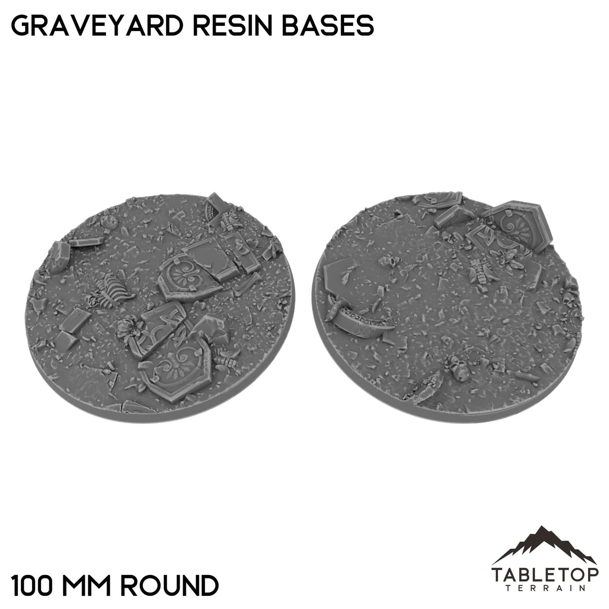 Tabletop Terrain Bases 100 mm / Single Graveyard Resin Bases