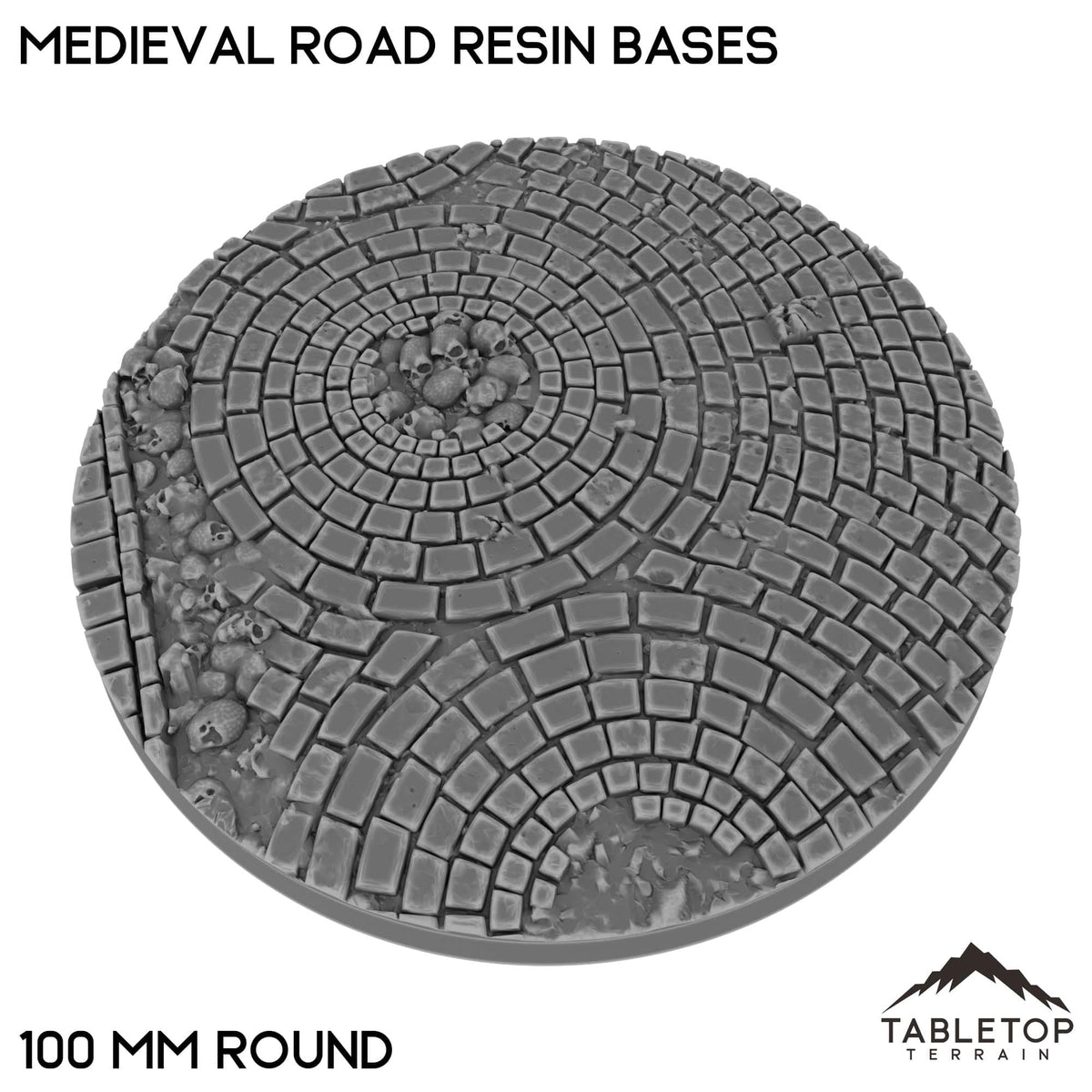 Tabletop Terrain Bases 100 mm / Single Medieval Road Resin Bases