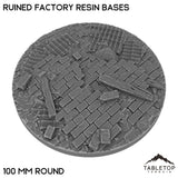 Tabletop Terrain Bases 100 mm / Single Ruined Factory Resin Bases