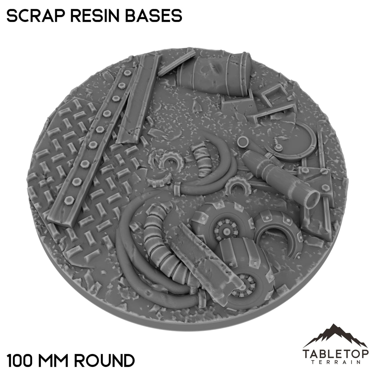 Tabletop Terrain Bases 100 mm / Single Scrap Resin Bases