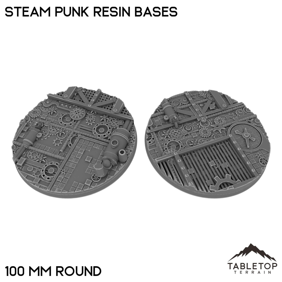 Tabletop Terrain Bases 100 mm / Single Steam Punk Resin Bases
