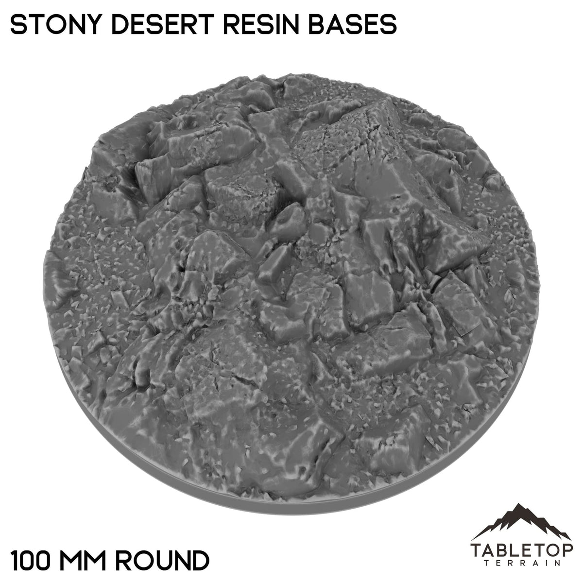 Tabletop Terrain Bases 100 mm / Single Stony Desert Resin Bases