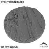 Tabletop Terrain Bases 100 mm / Single Stony Resin Bases