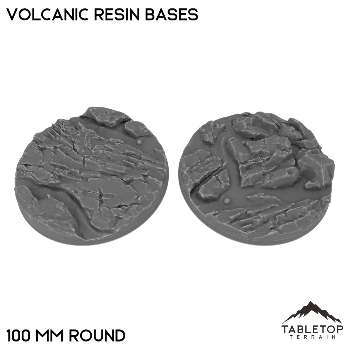 Tabletop Terrain Bases 100 mm / Single Volcanic Resin Bases