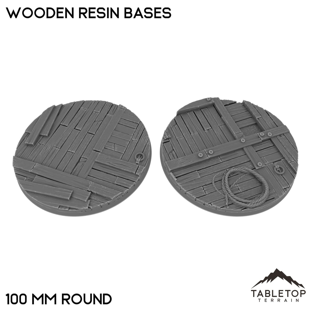 Tabletop Terrain Bases 100 mm / Single Wooden Resin Bases