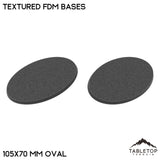 Tabletop Terrain Bases 105×70 mm oval / 2-base sprue Textured FDM Bases