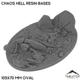 Tabletop Terrain Bases 105×70 mm oval / Single Chaos Hell Resin Bases