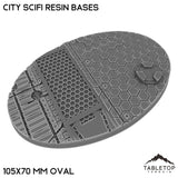 Tabletop Terrain Bases 105×70 mm oval / Single City SciFi Resin Bases