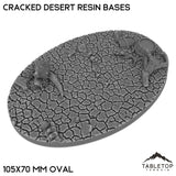 Tabletop Terrain Bases 105×70 mm oval / Single Cracked Desert Resin Bases