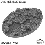 Tabletop Terrain Bases 105×70 mm oval / Single Cyberhex Resin Bases