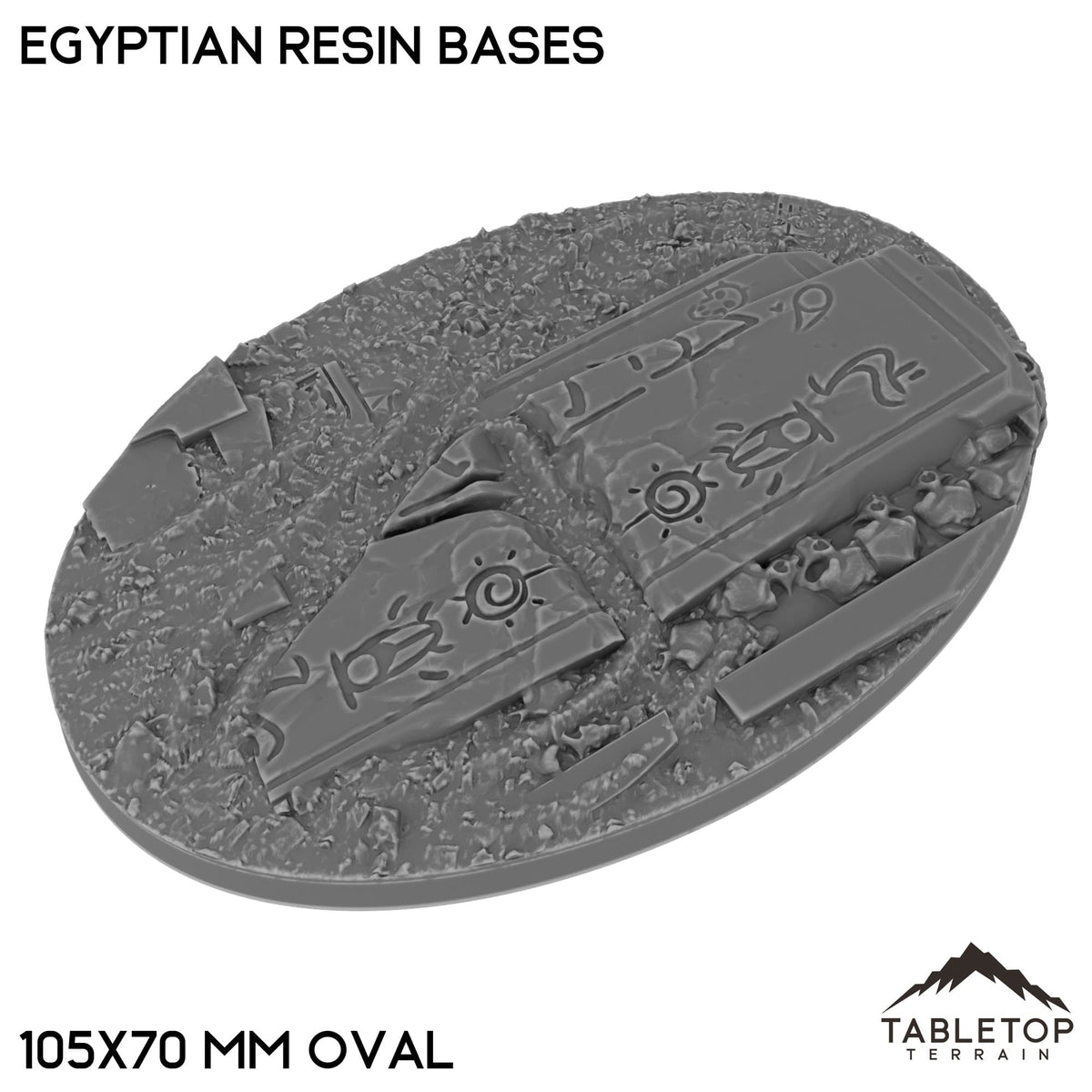 Tabletop Terrain Bases 105×70 mm oval / Single Egyptian Resin Bases