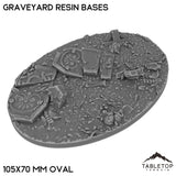 Tabletop Terrain Bases 105×70 mm oval / Single Graveyard Resin Bases