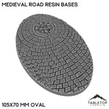 Tabletop Terrain Bases 105×70 mm oval / Single Medieval Road Resin Bases