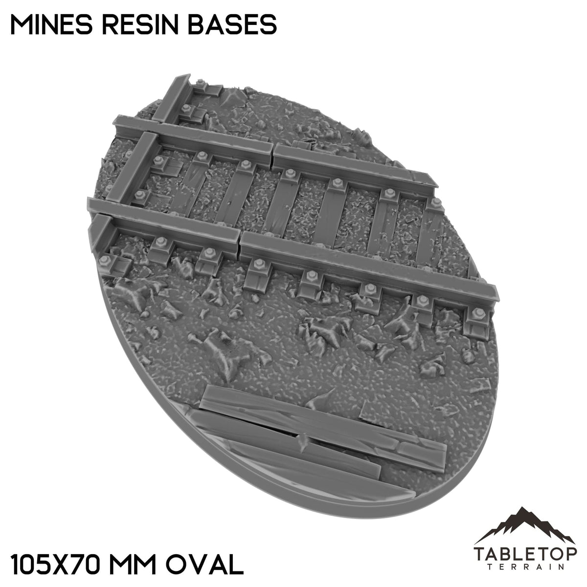 Tabletop Terrain Bases 105×70 mm oval / Single Mines Resin Bases