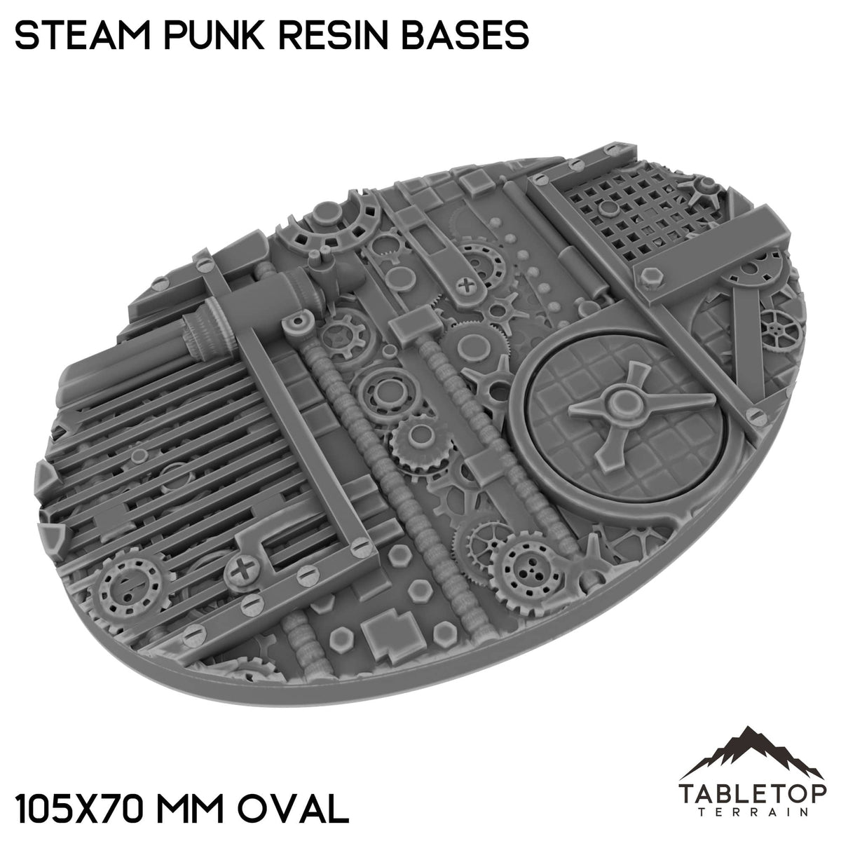 Tabletop Terrain Bases 105×70 mm oval / Single Steam Punk Resin Bases
