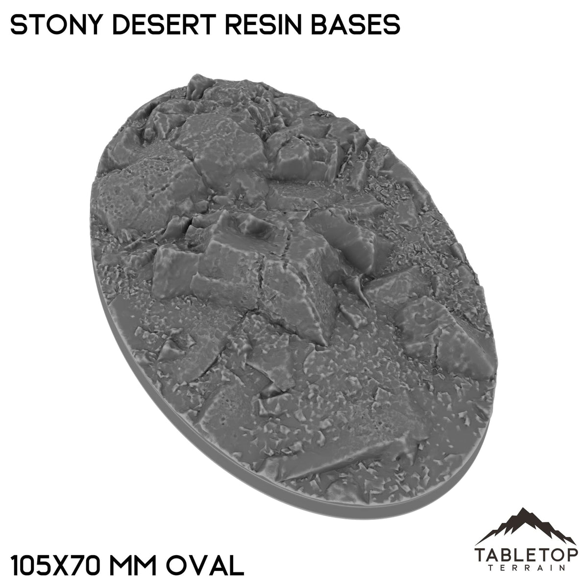 Tabletop Terrain Bases 105×70 mm oval / Single Stony Desert Resin Bases