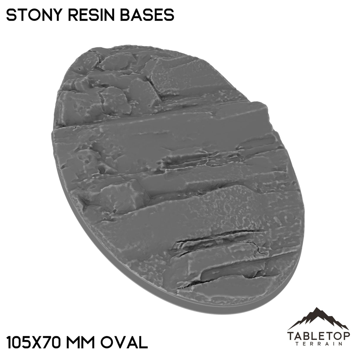 Tabletop Terrain Bases 105×70 mm oval / Single Stony Resin Bases