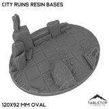 Tabletop Terrain Bases 120×92 mm oval / Single City Ruins Resin Bases