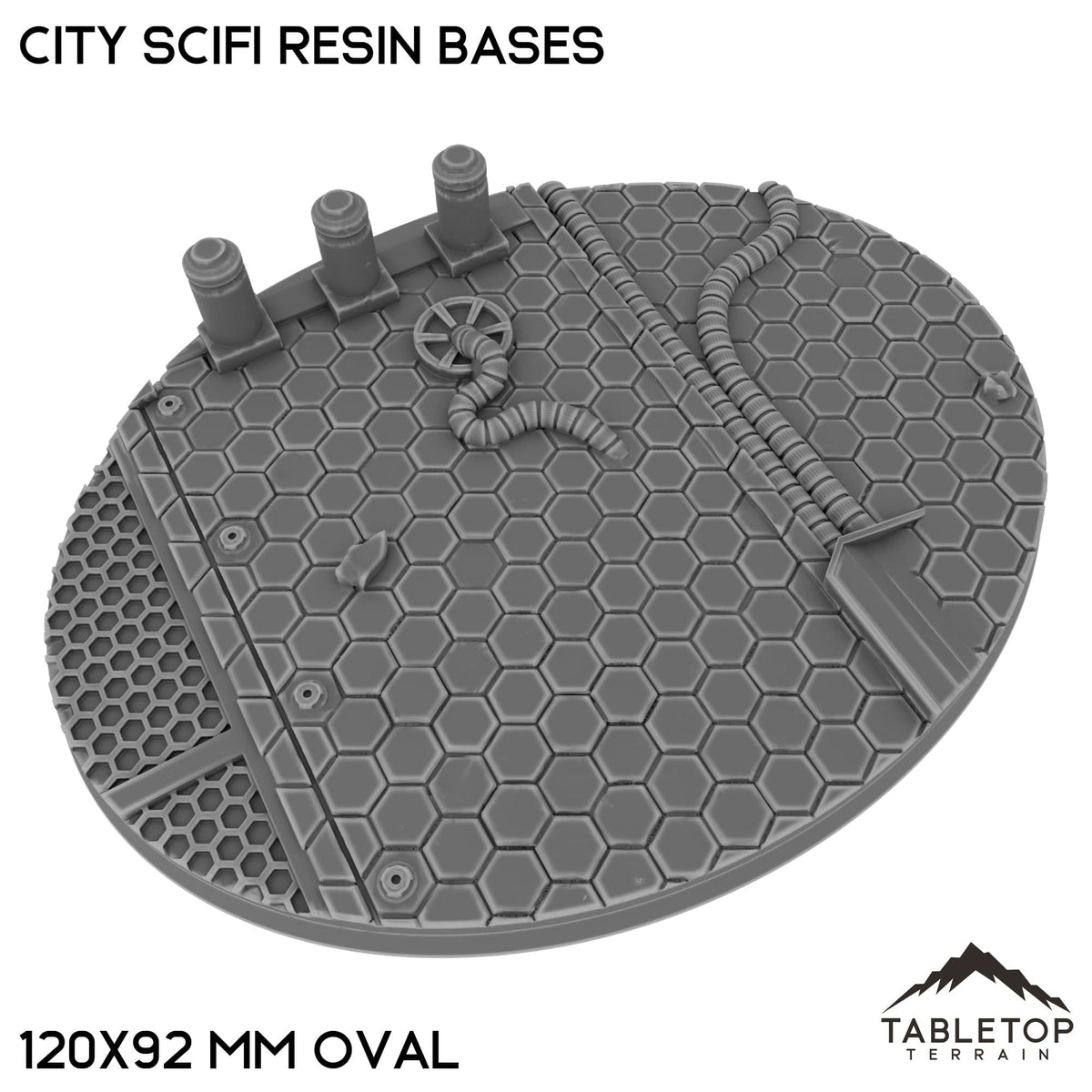 Tabletop Terrain Bases 120×92 mm oval / Single City SciFi Resin Bases