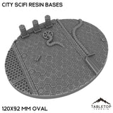 Tabletop Terrain Bases 120×92 mm oval / Single City SciFi Resin Bases