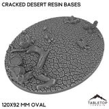 Tabletop Terrain Bases 120×92 mm oval / Single Cracked Desert Resin Bases