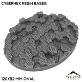Tabletop Terrain Bases 120×92 mm oval / Single Cyberhex Resin Bases