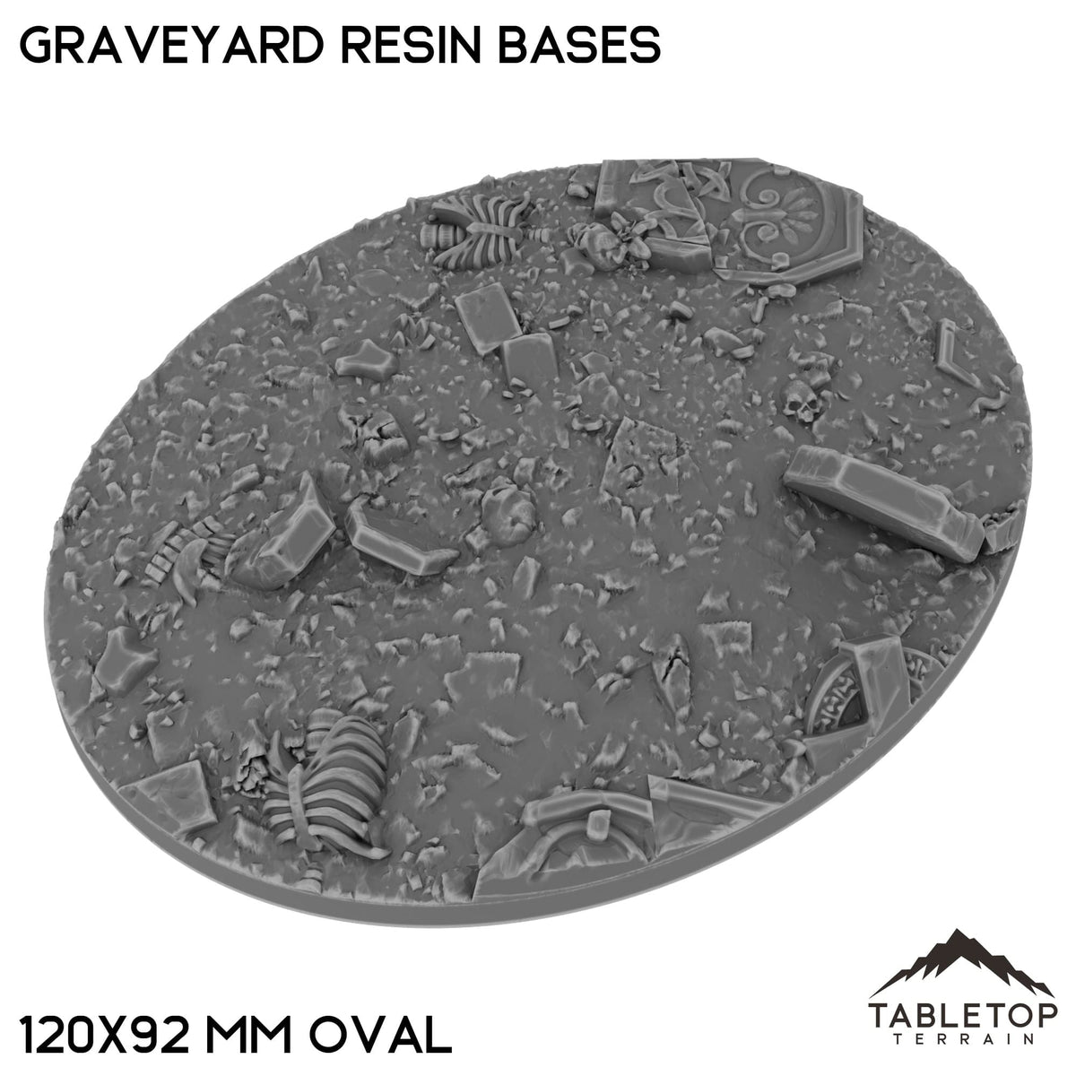 Tabletop Terrain Bases 120×92 mm oval / Single Graveyard Resin Bases